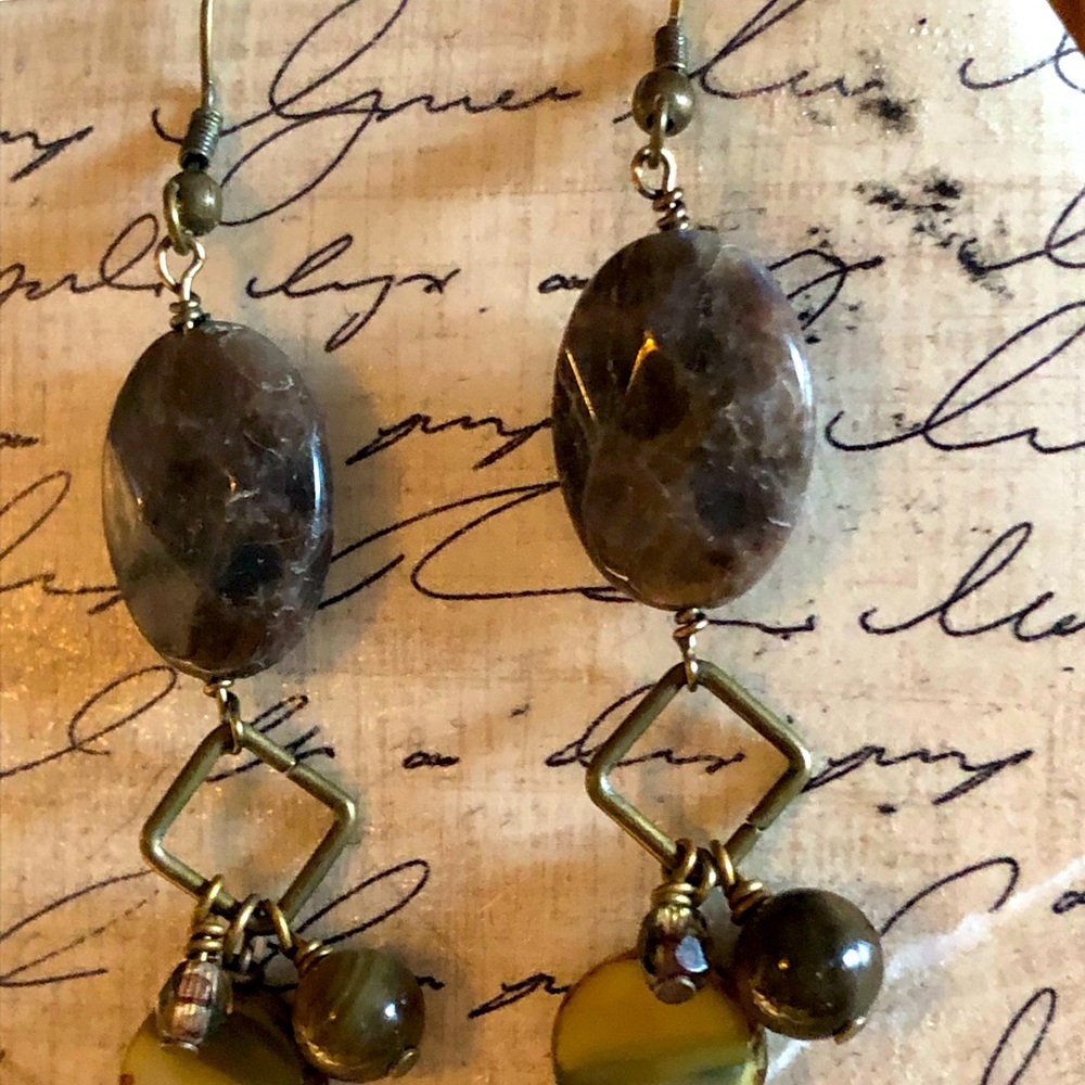 Handmade mixed gemstone earrings